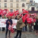 Concentración de protesta de los sindicatos en C.Real