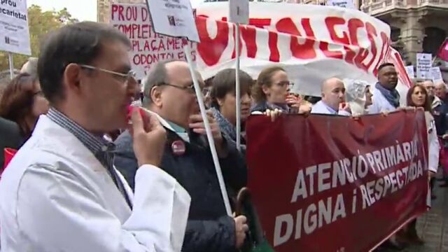 Imagen de archivo de una manifestación de médicos y sanitarios