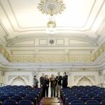 Camps y Font de Mora durante la inauguración ayer del Conservatorio Profesional de Música de San Esteban
