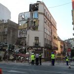 Imagen del edificio derrumbado en el madrileño barrio de Tetuán