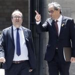El presidente de la Generalitat, Quim Torra, ha iniciado hoy su ronda de contactos con líderes parlamentarios con una reunión con el primer secretario del PSC, Miquel Iceta