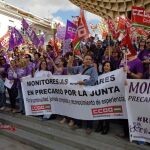 Imagen de una protesta de los monitores escolares (Foto: Ep)