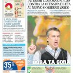 El pasado 13 de abril, LA RAZÓN adelantó que el Ministerio del Interior conocía la estrategia de ETA contra el nuevo Gobierno vasco
