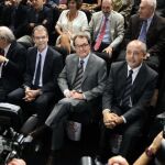 Mas, ayer, en un acto con empresarios que apoyan la candidatura independentista