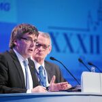 Puigdemont protagonizó ayer la inauguración de la XXXII Reunión del Círculo de Economía en Sitges (Barcelona)