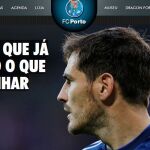 Imagen de Casillas en la web del Oporto