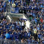 Aficionados del Getafe durante el partido ante el Betis.