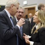 Trinidad Jiménez durante el Consejo de Ministros de Exteriores europeos celebrado en Luxemburgo