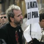 El actor Willy Toledo durante una manifestación