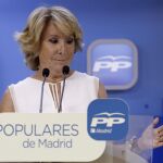 La presidenta del PP de Madrid, Esperanza Aguirre