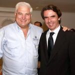 José María Aznar y el presidente de Panamá, Ricardo Martinelli.