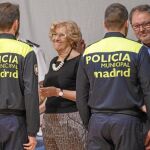 Carmena y Barbero en el patrón de la Policía Municipal, el 24 de junio