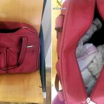 El bolso en el que habían metido a la pequeña envuelta en una manta