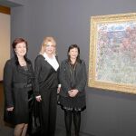 Empar Martínez, Carmen Thyssen-Bornemisza y Elisa Duran durante la presentación de la muestra pictórica