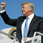 Trump, a su llegada el 3 de julio a Greenbier (Virgina Occidental)