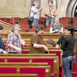 El grupo de la CUP en uno de los últimos plenos del Parlament de Cataluña