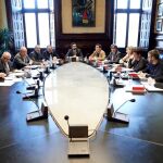 Roger Torrent, durante la reunión de la Mesa del Parlament en la que los partidos se posicionan ante el pleno de investidura de Jordi Sànchez para este viernes. EFE/ Alejandro García