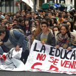 Imagen de la marcha de estudiantes celebrada en Bilbao
