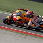 Marquez durante los entrenamiento en Alcañiz