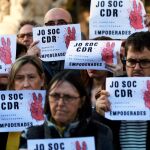 Concentración de apoyo a los Comités de Defensa de la República, esta tarde en Barcelona.EFE/Alejandro García