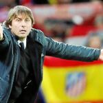 Antonio Conte, en la banda de Stamford Bridge durante el partido de la pasada Liga de Campeones frente al Atlético