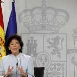 La ministra de Educación, FP y Portavocía del Gobierno Isabel Celaá, durante la rueda de prensa posterior al Consejo de Ministros / Efe