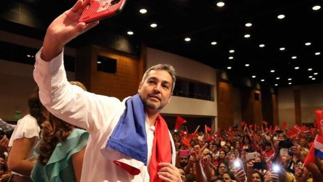 El candidato del gobernante Partido Colorado, el conservador Mario Abdo Benítez