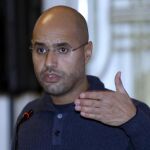 Saif al-Islam Gadafi,el hijo de Muamar Gadafi, el 25 de febrero de 2011
