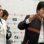 Evo Morales, durante el desayuno de prensa celebrado ayer en Madrid
