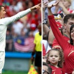 Cristiano dedica el gol de la victoria de Portugal a su novia Georgina, presente en el estadio / Twitter