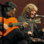 Cruz (centro), flanqueado por Bernabé y Garde, presentó la programación del festival del Cante de las Minas