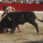 Miguel Ángel Perera en un derechazó