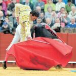 Pepe Moral fue premiado con una vuelta al ruedo, ayer en La Maestranza