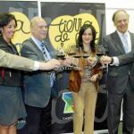Silvia Clemente brinda en la inauguración de Iberwine con Falcó, José Rolando Álvarez, Mercedes Cantalapiedra y Ramiro Ruiz Medrano
