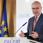 El secretario general de CiU, Josep Antoni Duran Lleida, ayer, tras la reunión de la ejecutiva de la federación nacionalista