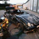 Accidente de tráfico ocurrido en Santiago de Compostela el pasado día de Navidad