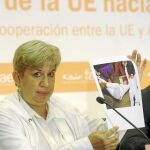 La Dama de Blanco Julia Esther Núñez Pacheco, ayer en Madrid