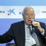 El ministro de Asuntos Exteriores y Cooperación, José Manuel García Margallo, durante su intervención esta mañana en el Circulo de Economía que se celebra en Sitges (Barcelona).