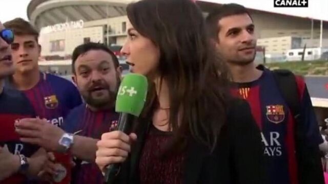 La periodista francesa, en un momento de la retransmisión en directo.