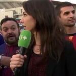La periodista francesa, en un momento de la retransmisión en directo.