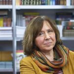La escritora Svetlana Alexievich el pasado mes de febrero en Minsk