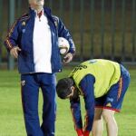 Iniesta se entrena en solitario
