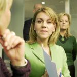 María Dolores de Cospedal, ayer, en la sede del PP