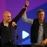 Macri levanta la mano de Horacio Rodriguez Larreta