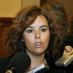 La portavoz del grupo del PP en el Congreso, Soraya Sáenz de Santamaría,