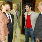 Luisa Fernanda Rudi, Juan José Rueda, Martín Peñato, Cayetano y Juan Manuel Albendea, ayer en el Congreso