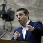 Alexis Tsipras, durante su discurso ante el Parlamento