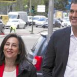 El secretario general del PSOE, Pedro Sánchez, con Margarita Robles