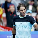 Rafa Nadal tras derrotar a Sock