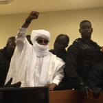 El exdictador chadiano Hissène Habré durante el juicio